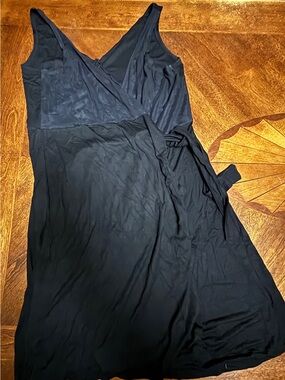 Black Wrap Chemise with Tie Waist